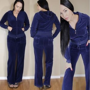 Velour Jumpsuits Sweats Hoodie Set A0813